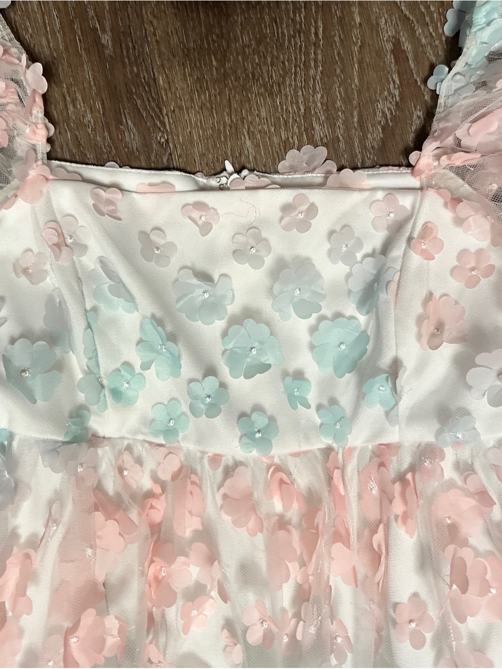 White & rainbow floral Storia baby doll dress SIZE Medium M - Picture 5 of 10